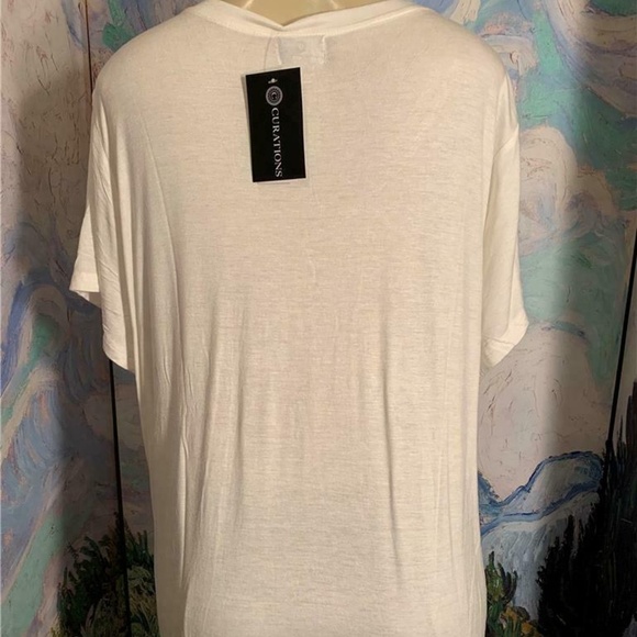 Curations  Ivory Sheer Embroidered Tunic Top - Picture 4 of 6